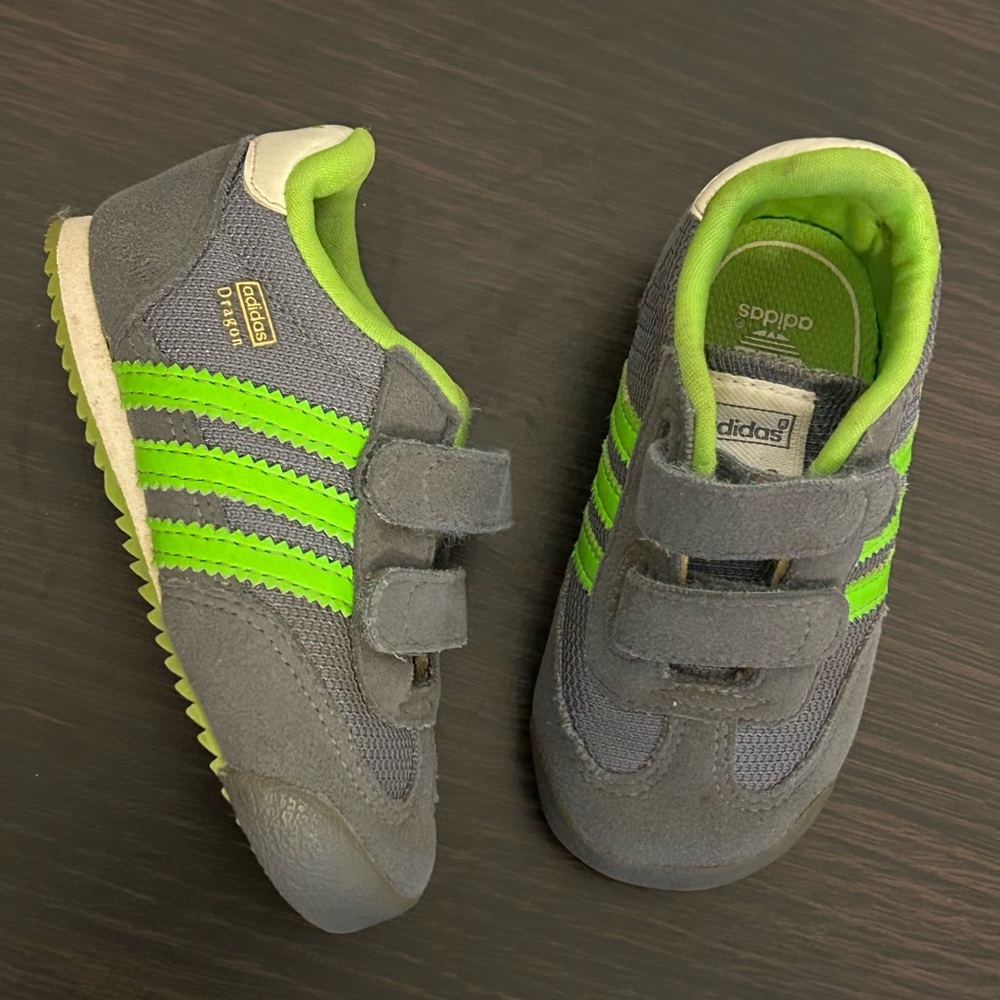 ADIDAS Dragon Toddler Shoes Sneakers Velcro Straps Size 5